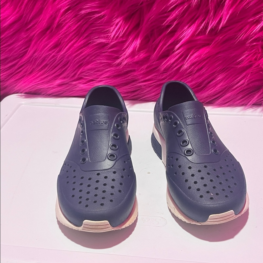 Native Dark Blue Perforated Slip-Ons